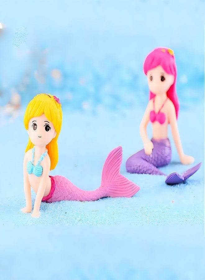 Kryoflare Pink Mermaid Figurine Aquarium Ornament, Mini Micro Landscape AccessoryMini Mermaid for Fairy Garden Accessories, Fish Tank Aquarium Decor, Cake Topper,Ocean Animal Theme Decor - Image 3